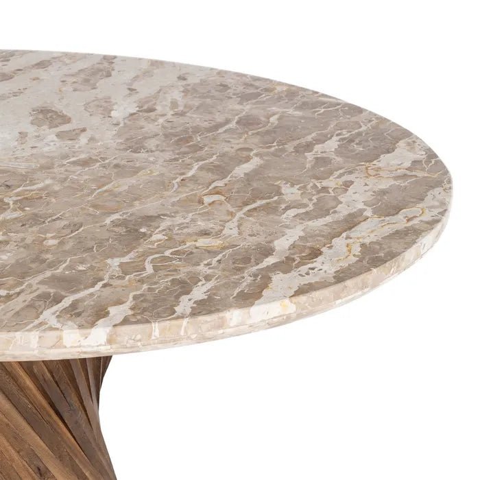 Twisted Leg & Marble Top Dining Table
