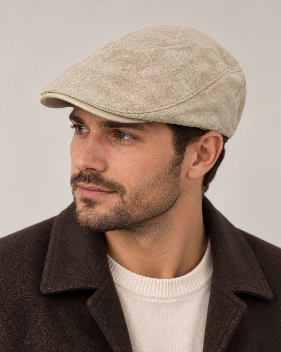 Unisex Newsboy Cap Suede-effect F60685: BEIGE