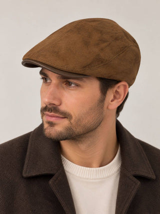 Unisex newsboy cap suede-effect F60685 — CAMEL