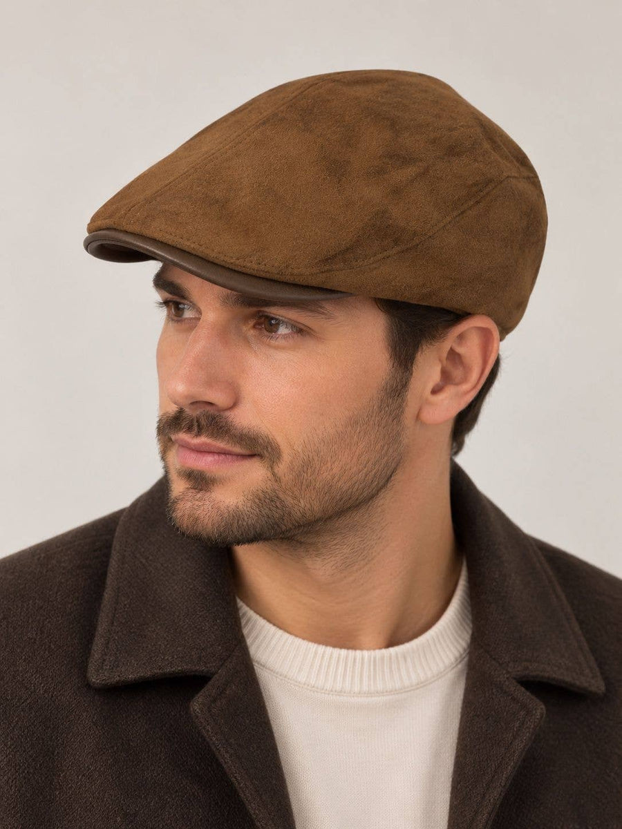 Unisex Newsboy Cap Suede-effect F60685 — CAMEL