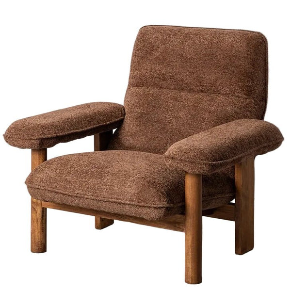 Upholstered Brown Wood Armchair Niagara