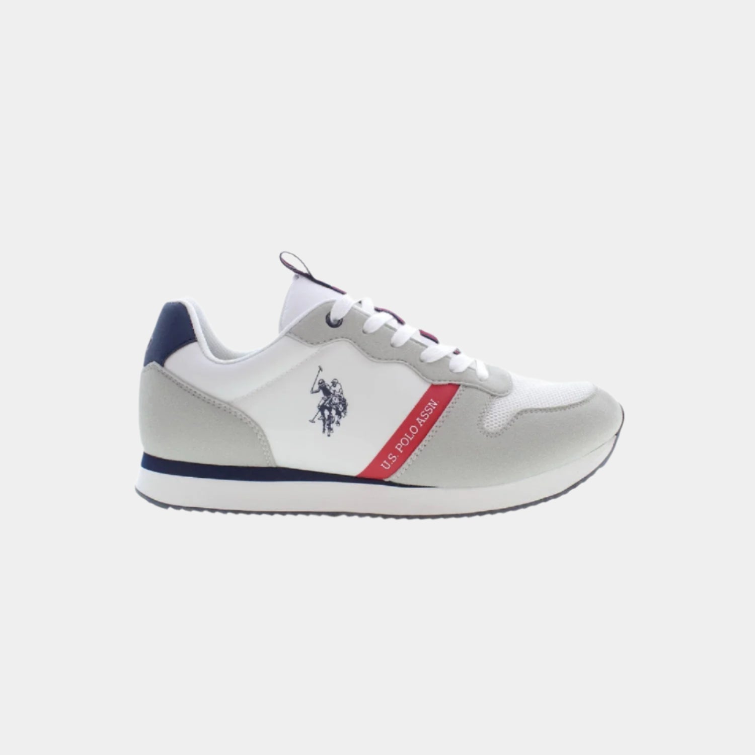 U.S. Polo White/Grey Sneakers - Athletic Shoes | Men's Casual Sneakers - LUXONAS HOME