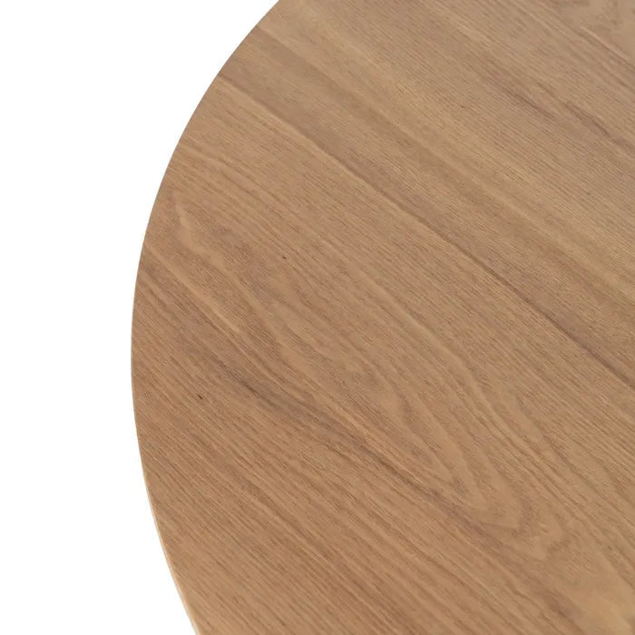 Veneered Brown Round Dining Table - LUXONAS