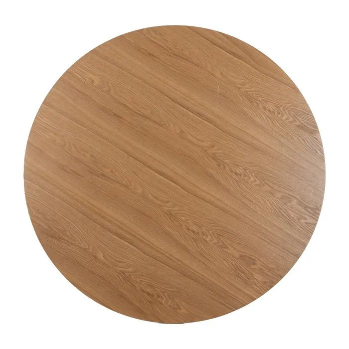Veneered Brown Round Dining Table - LUXONAS