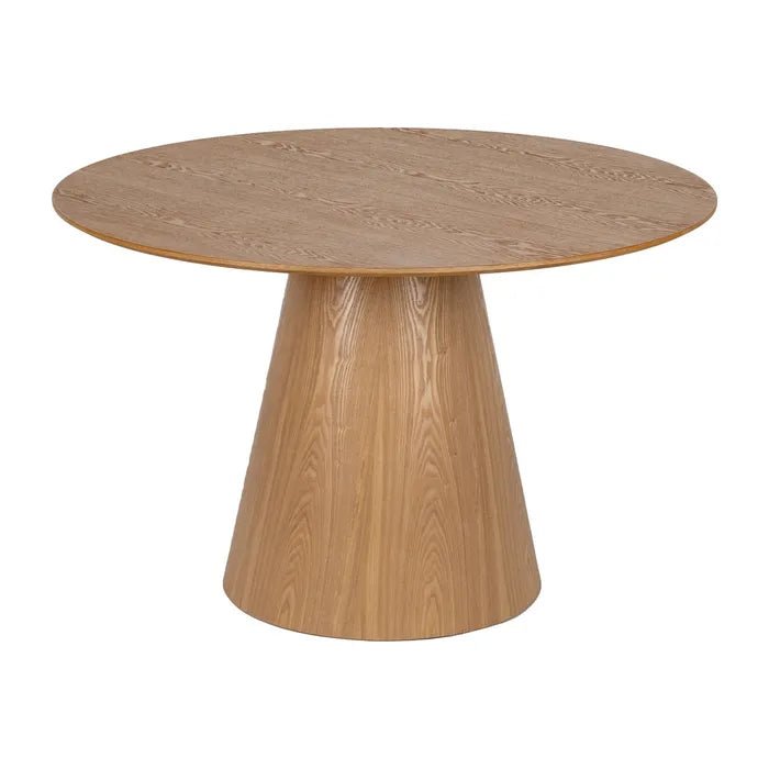 Veneered Brown Round Dining Table - LUXONAS