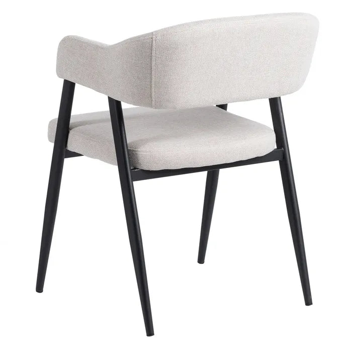 Vibrance Fabric Cream Metal Dining Chair - LUXONAS