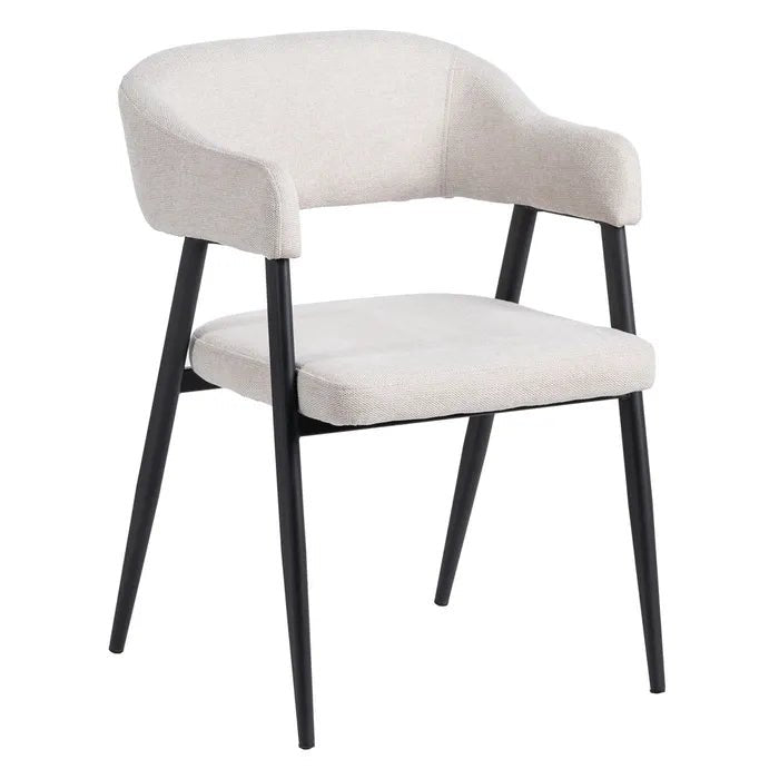 Vibrance Fabric Cream Metal Dining Chair - LUXONAS