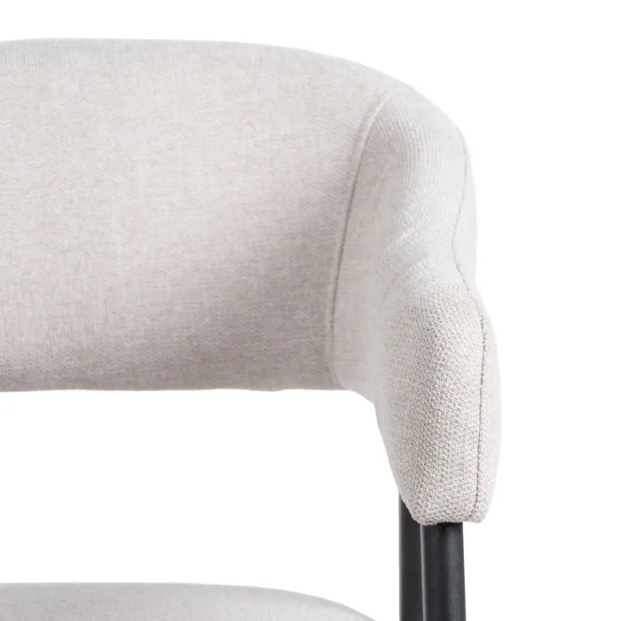 Vibrance Fabric Cream Metal Dining Chair - LUXONAS