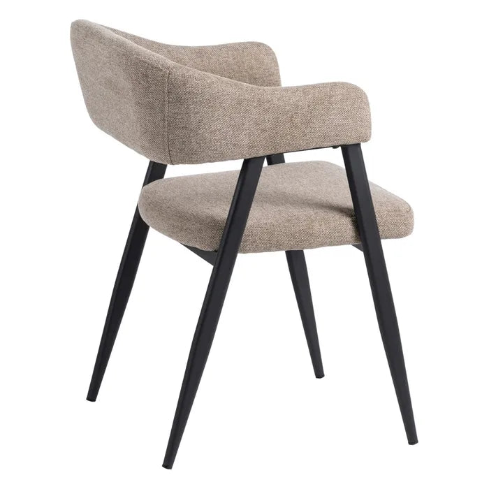 Vibrance Fabric Taupe Metal Dining Chair