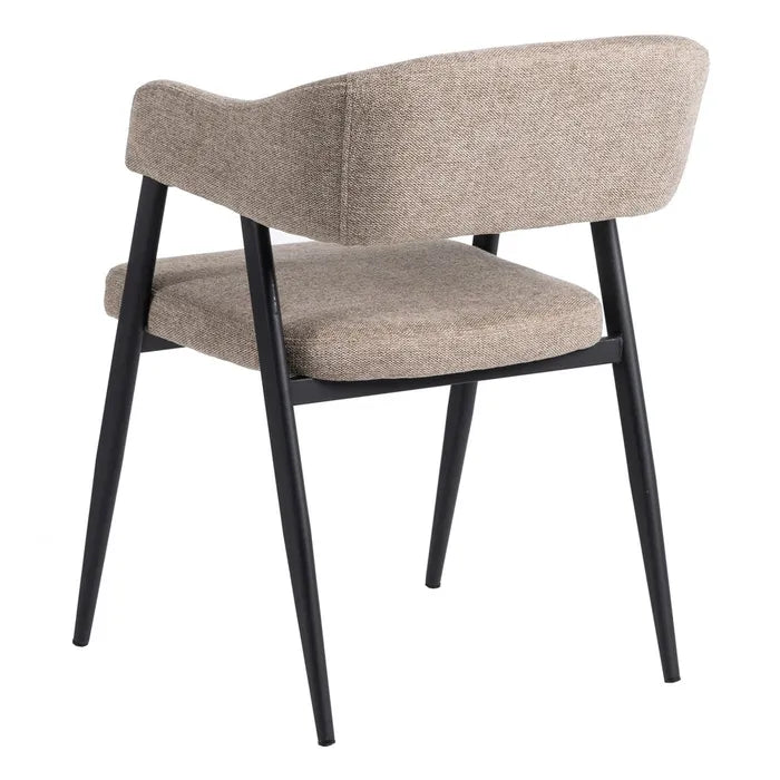 Vibrance Fabric Taupe Metal Dining Chair - LUXONAS
