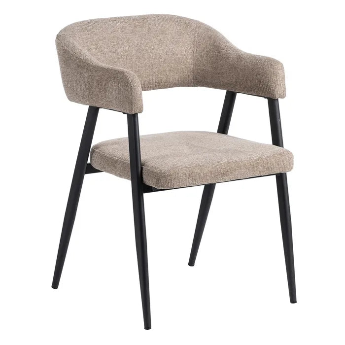 Vibrance Fabric Taupe Metal Dining Chair