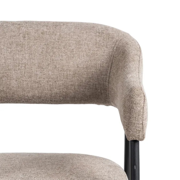 Vibrance Fabric Taupe Metal Dining Chair - LUXONAS