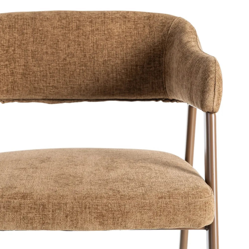 Vibrance Ochre Fabric Dining Chair with Metal Legs - LUXONAS HOME