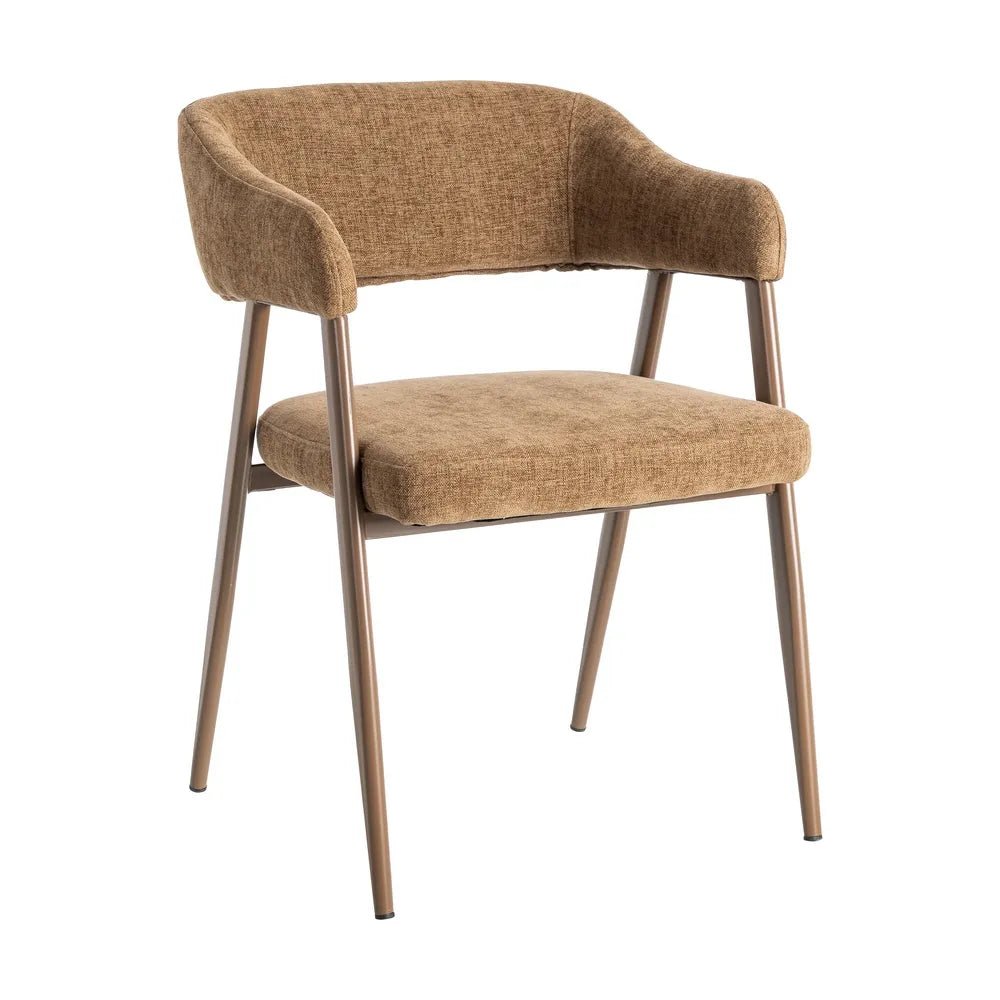 Vibrance Ochre Fabric Dining Chair with Metal Legs - LUXONAS HOME