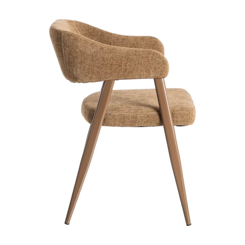 Vibrance Ochre Fabric Dining Chair with Metal Legs - LUXONAS HOME