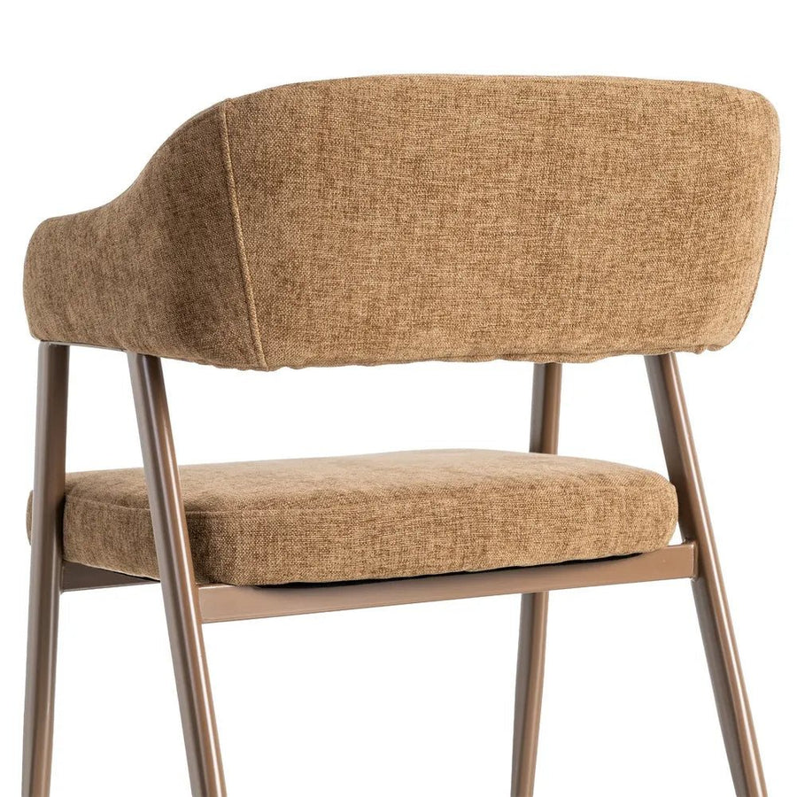 Vibrance Ochre Fabric Dining Chair with Metal Legs