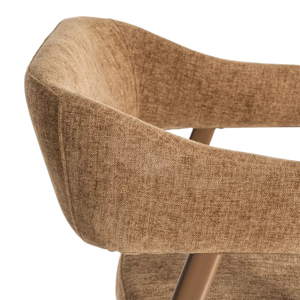 Vibrance Ochre Fabric Dining Chair with Metal Legs - LUXONAS HOME