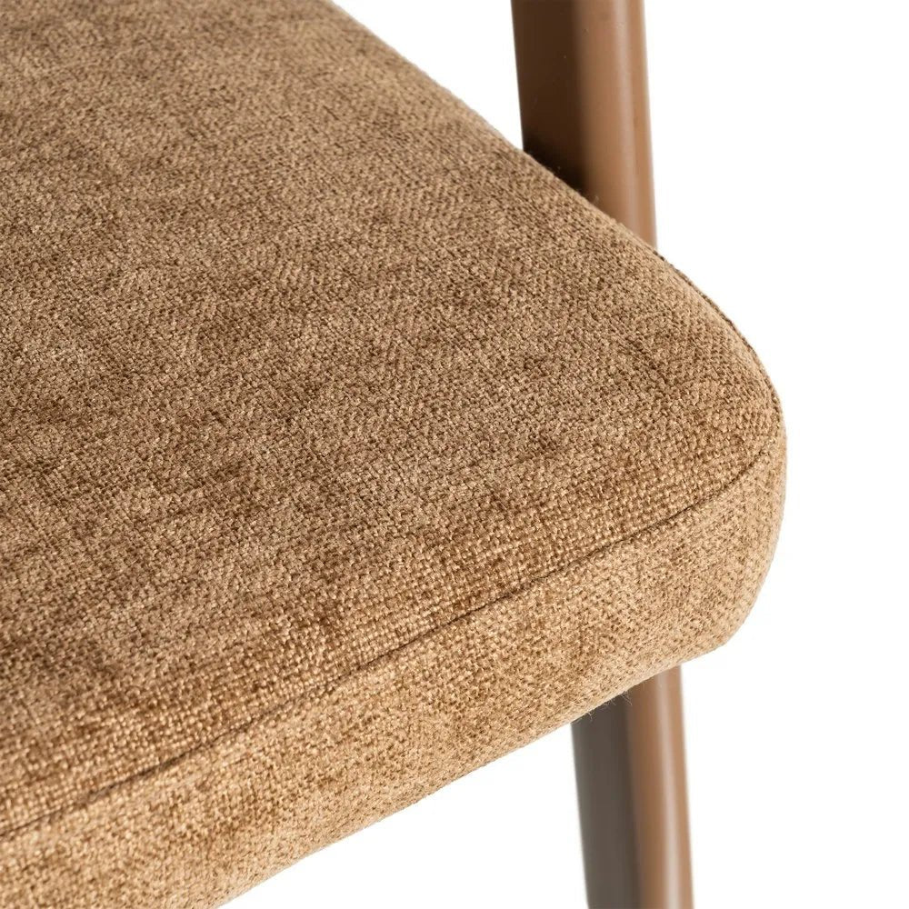 Vibrance Ochre Fabric Dining Chair with Metal Legs - LUXONAS HOME