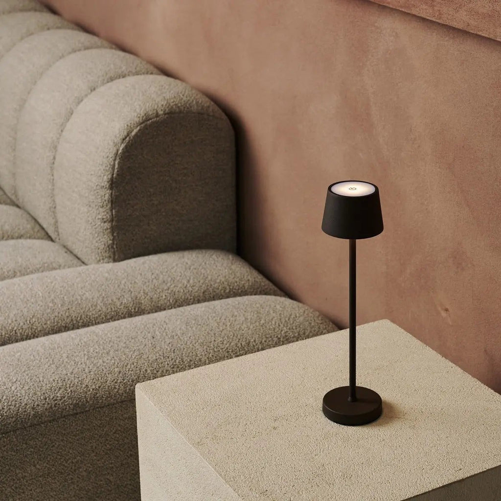 Vondel Mini Mocha Brown Cordless Lamp | Dimmable & Perfect for Hospitality Industry - LUXONAS HOME