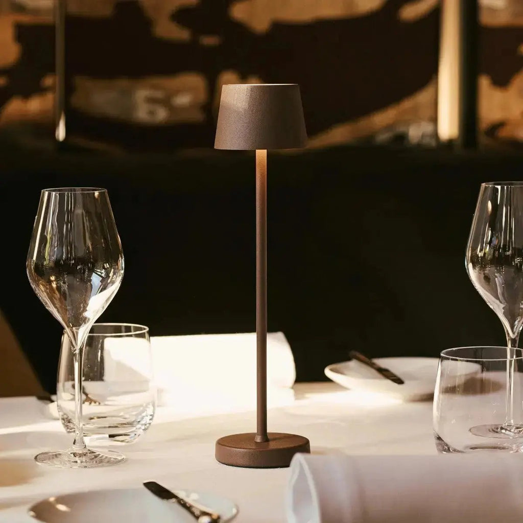 Vondel Mini Mocha Brown Cordless Lamp | Dimmable & Perfect for Hospitality Industry - LUXONAS HOME