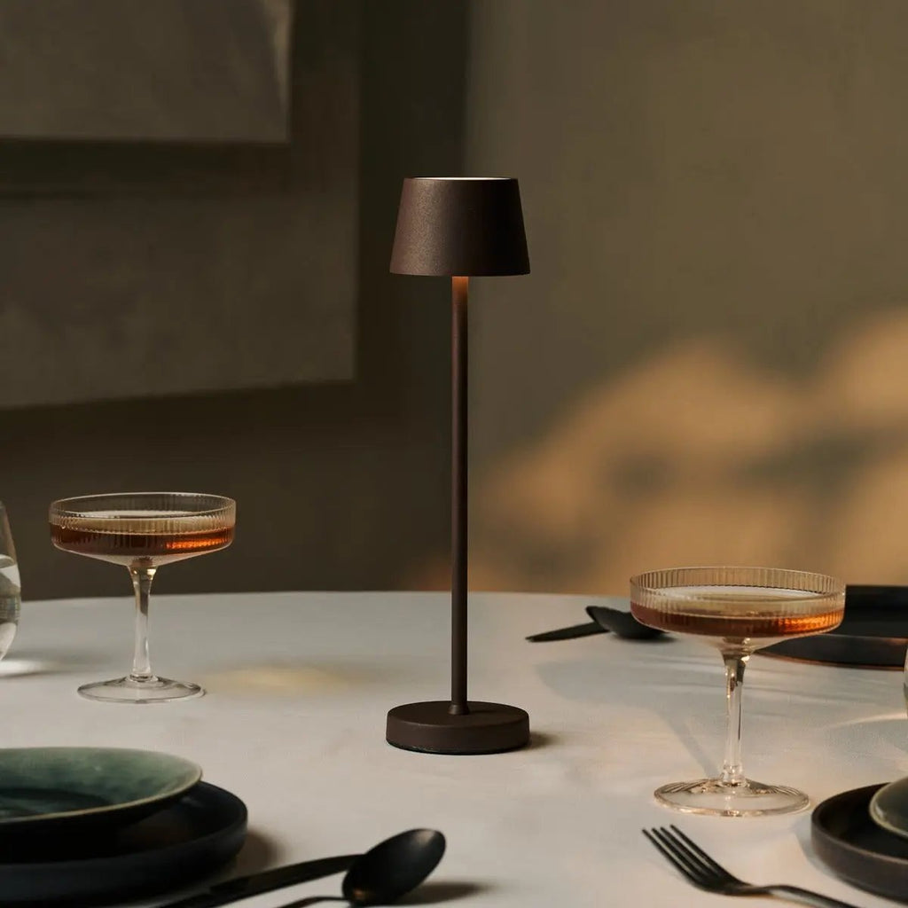 Vondel Mini Mocha Brown Cordless Lamp | Dimmable & Perfect for Hospitality Industry - LUXONAS HOME