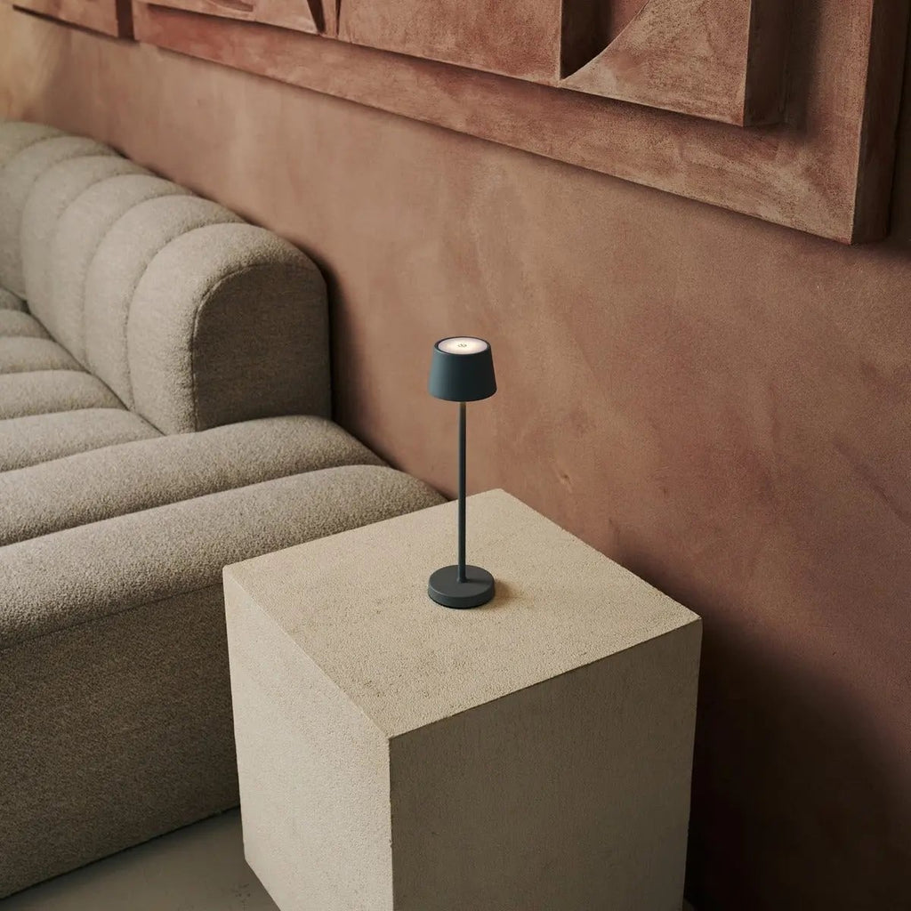 Vondel Mini Mouse Grey Cordless Lamp | Dimmable & Perfect for Hospitality Industry - LUXONAS HOME