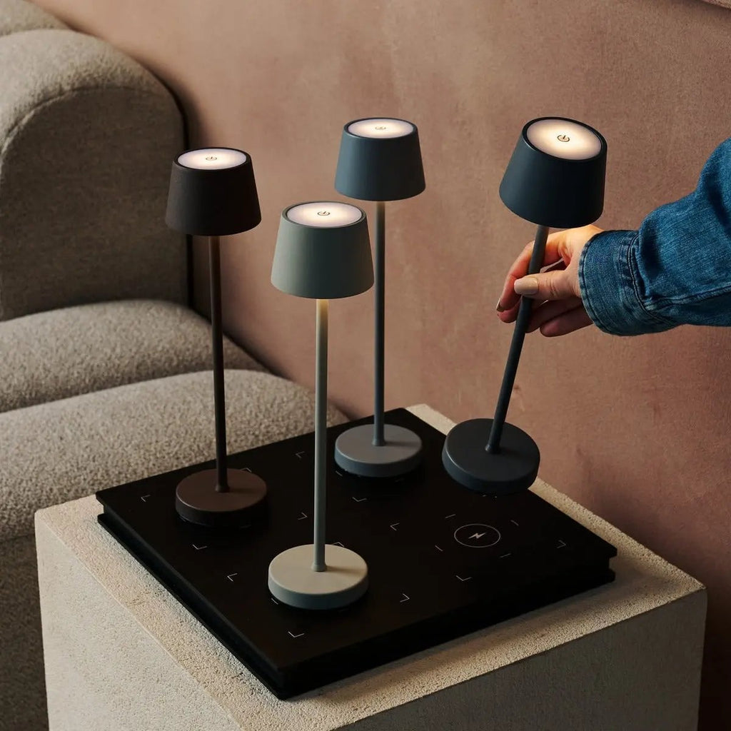 Vondel Mini Mouse Grey Cordless Lamp | Dimmable & Perfect for Hospitality Industry - LUXONAS HOME