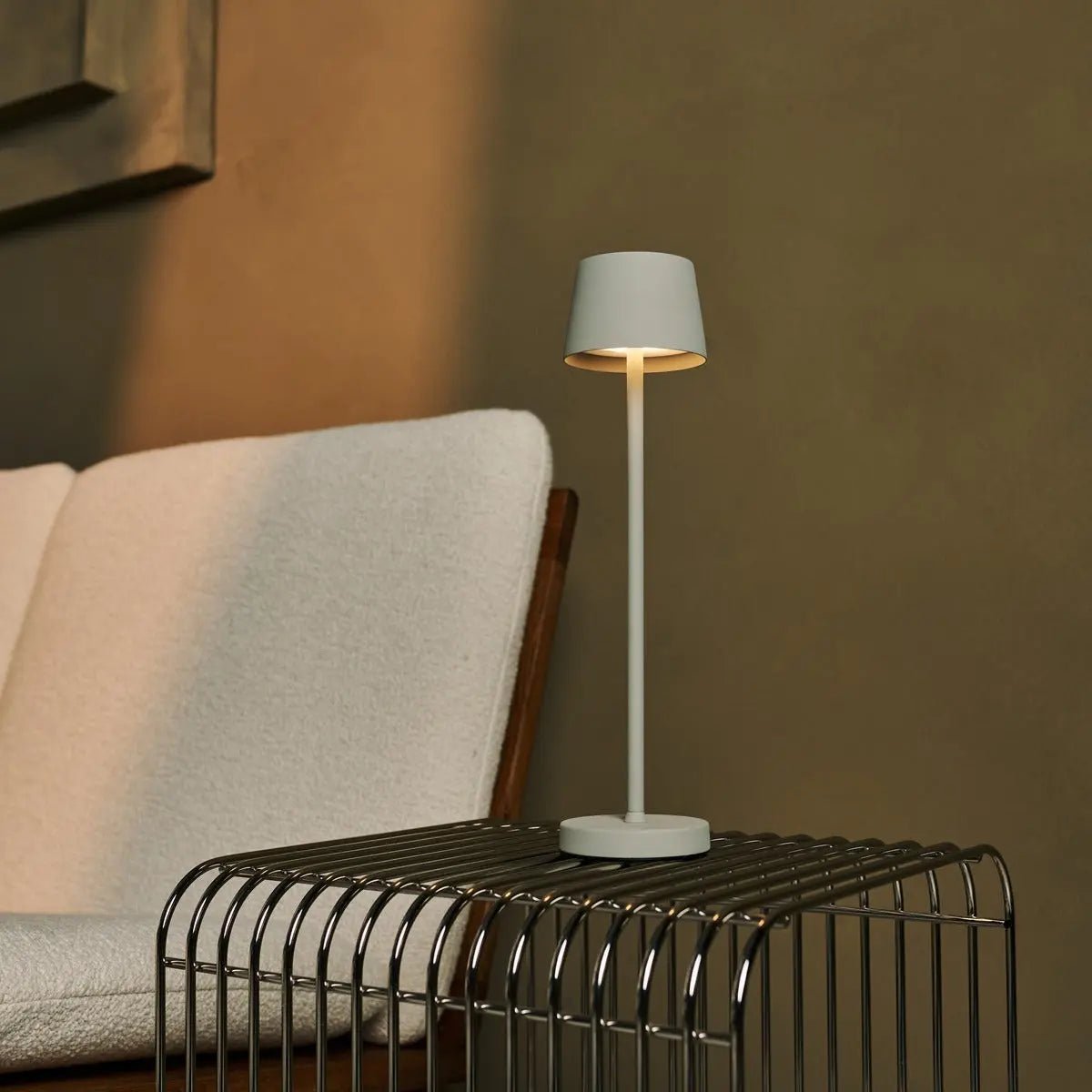 Vondel Mini Shadow Grey Cordless Lamp | Dimmable & Perfect for Hospitality Industry - LUXONAS HOME