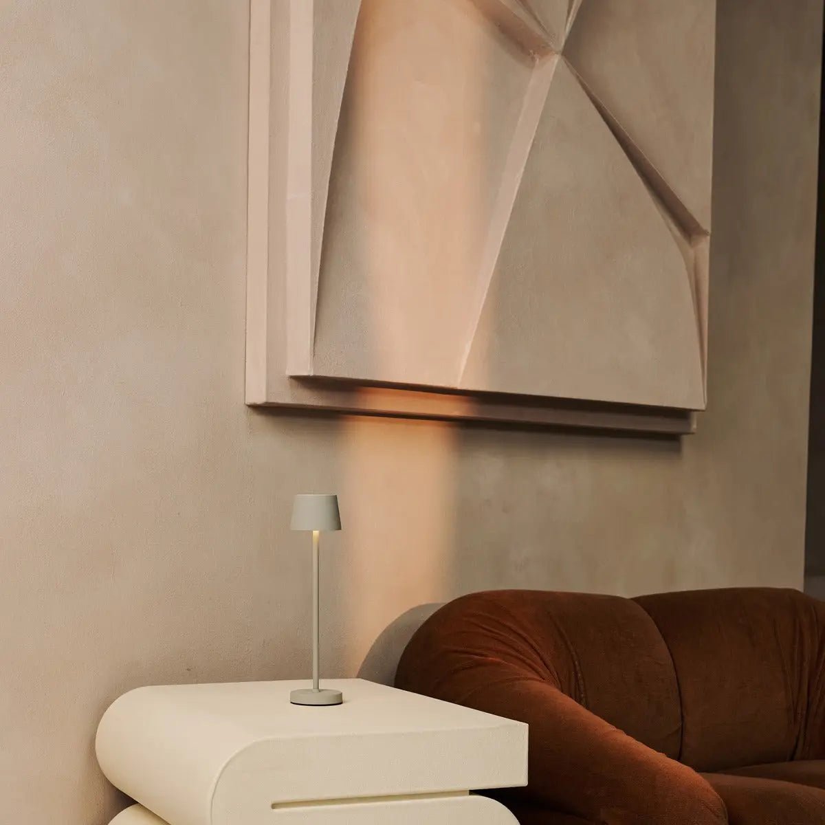 Vondel Mini Shadow Grey Cordless Lamp | Dimmable & Perfect for Hospitality Industry - LUXONAS HOME