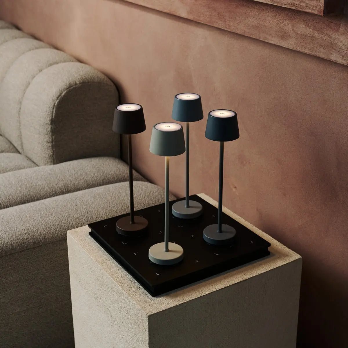 Vondel Mini Shadow Grey Cordless Lamp | Dimmable & Perfect for Hospitality Industry - LUXONAS HOME