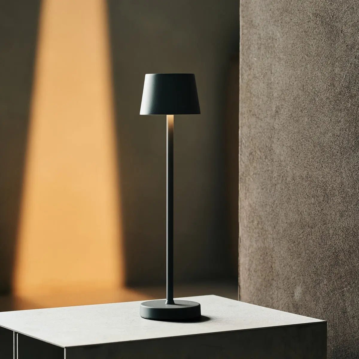 Vondel Mini Stone Grey Cordless Lamp | Dimmable & Perfect for Hospitality Industry - LUXONAS HOME