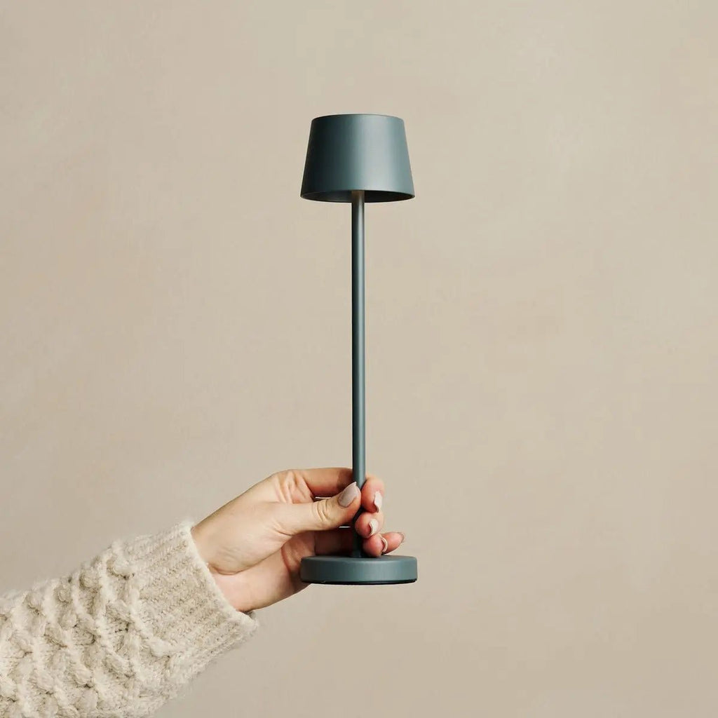 Vondel Mini Stone Grey Cordless Lamp | Dimmable & Perfect for Hospitality Industry - LUXONAS HOME