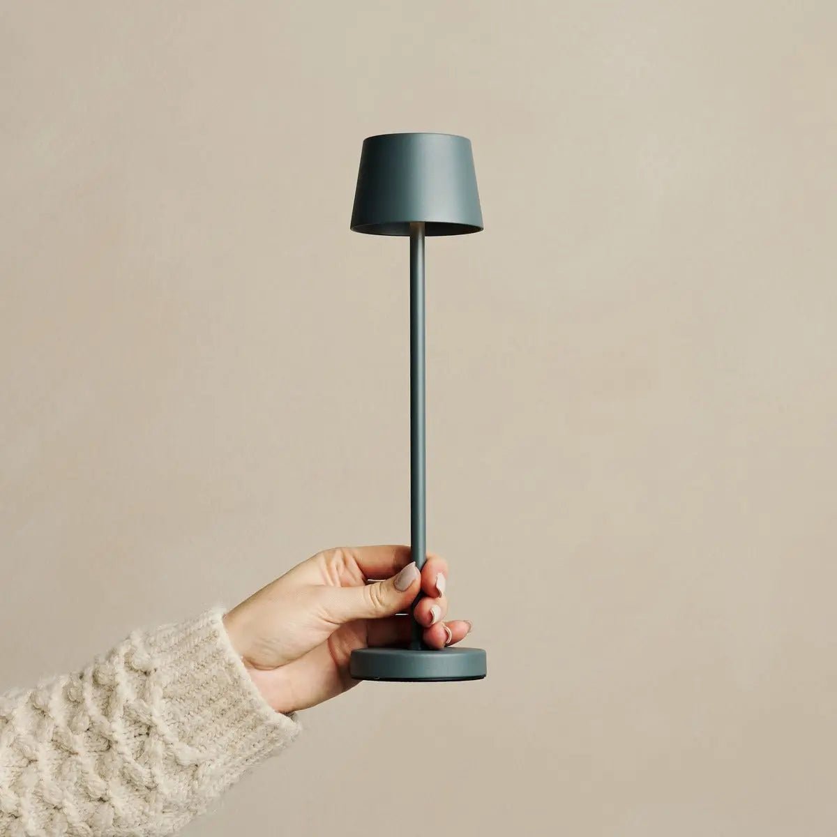 Vondel Mini Stone Grey Cordless Lamp | Dimmable & Perfect for Hospitality Industry - LUXONAS HOME