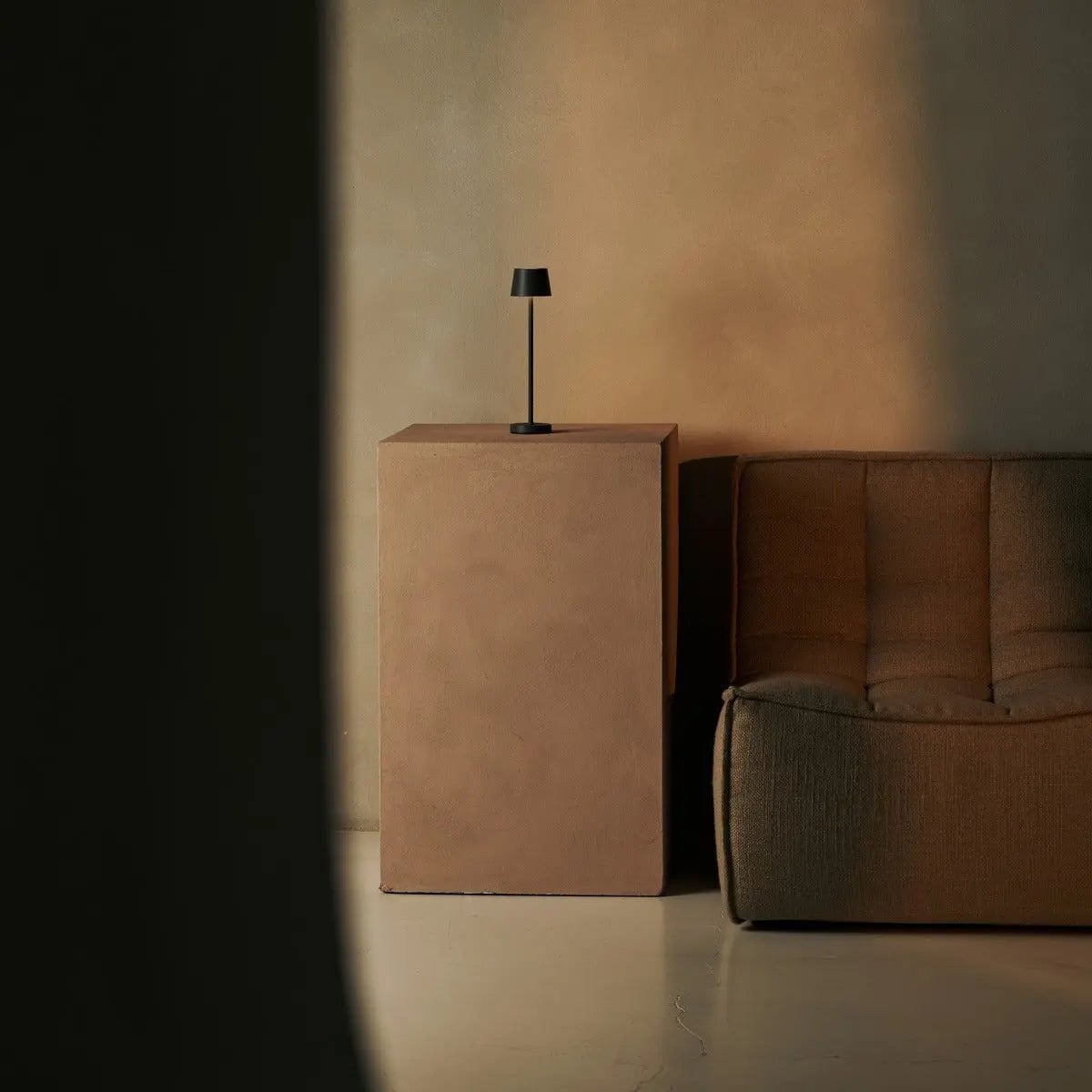 Vondel Mini Stone Grey Cordless Lamp | Dimmable & Perfect for Hospitality Industry - LUXONAS HOME