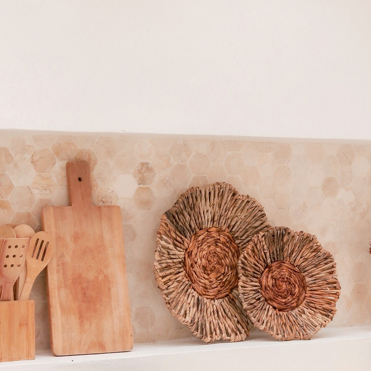 Wall Decor or Bowl MELAYA Wall Basket made of Banana Fibre (2 sizes) - LUXONAS HOME