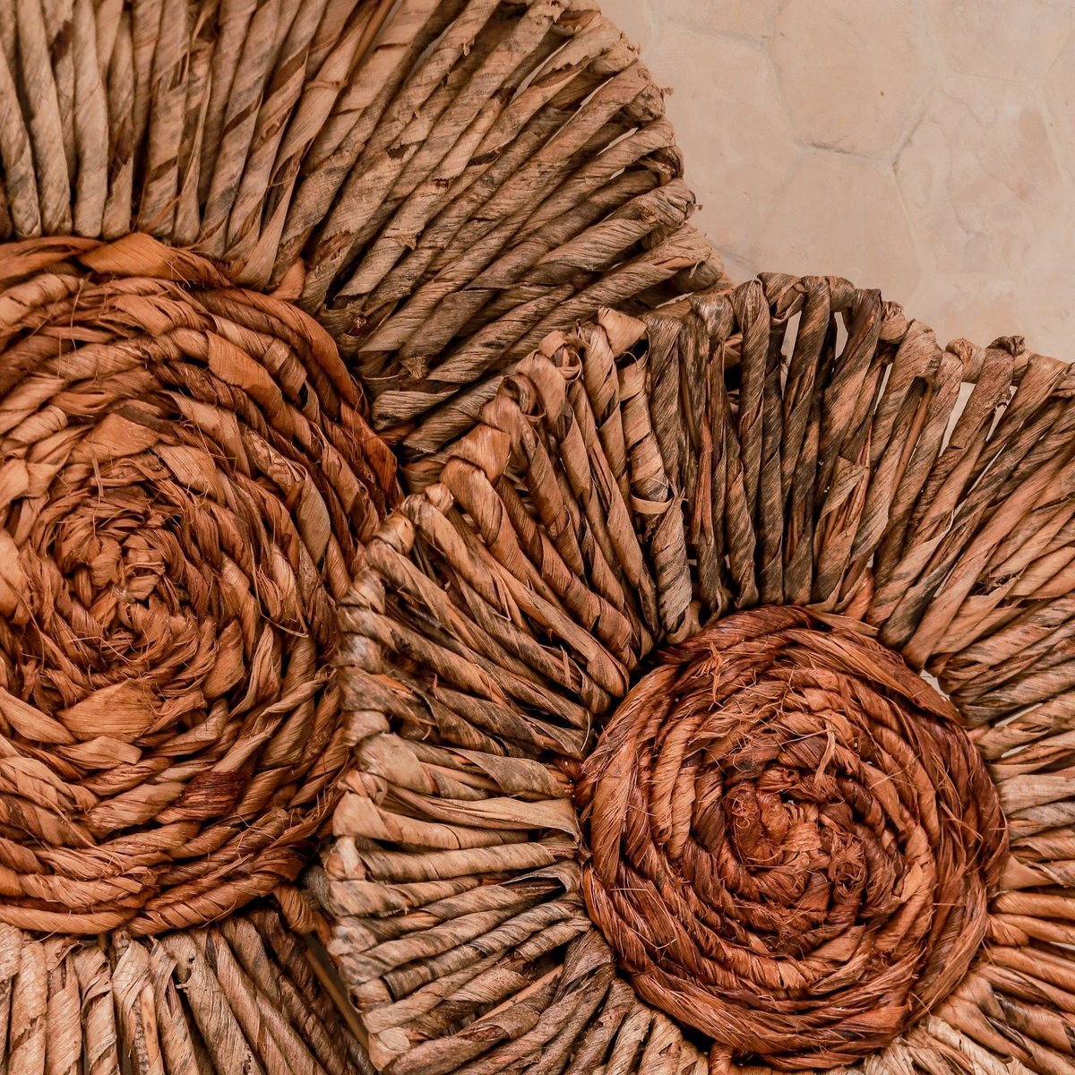 Wall Decor or Bowl MELAYA Wall Basket made of Banana Fibre (2 sizes) - LUXONAS HOME
