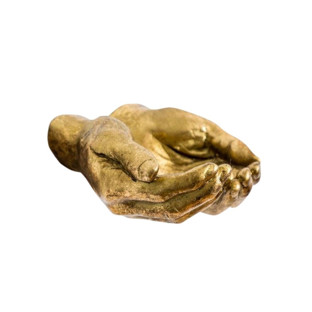 Wall-Mounted Antique Gold Hand-Shaped Storage Bowl