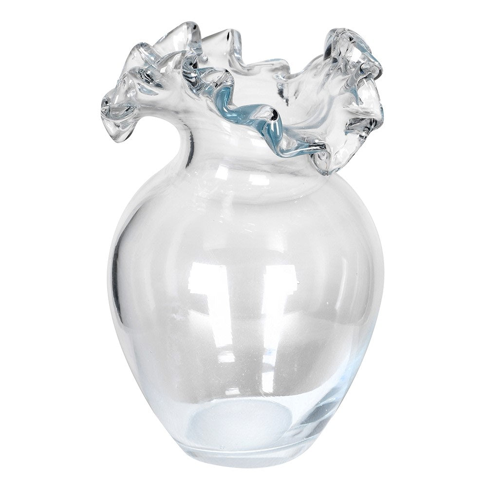 Wave Top Glass Bud Vase