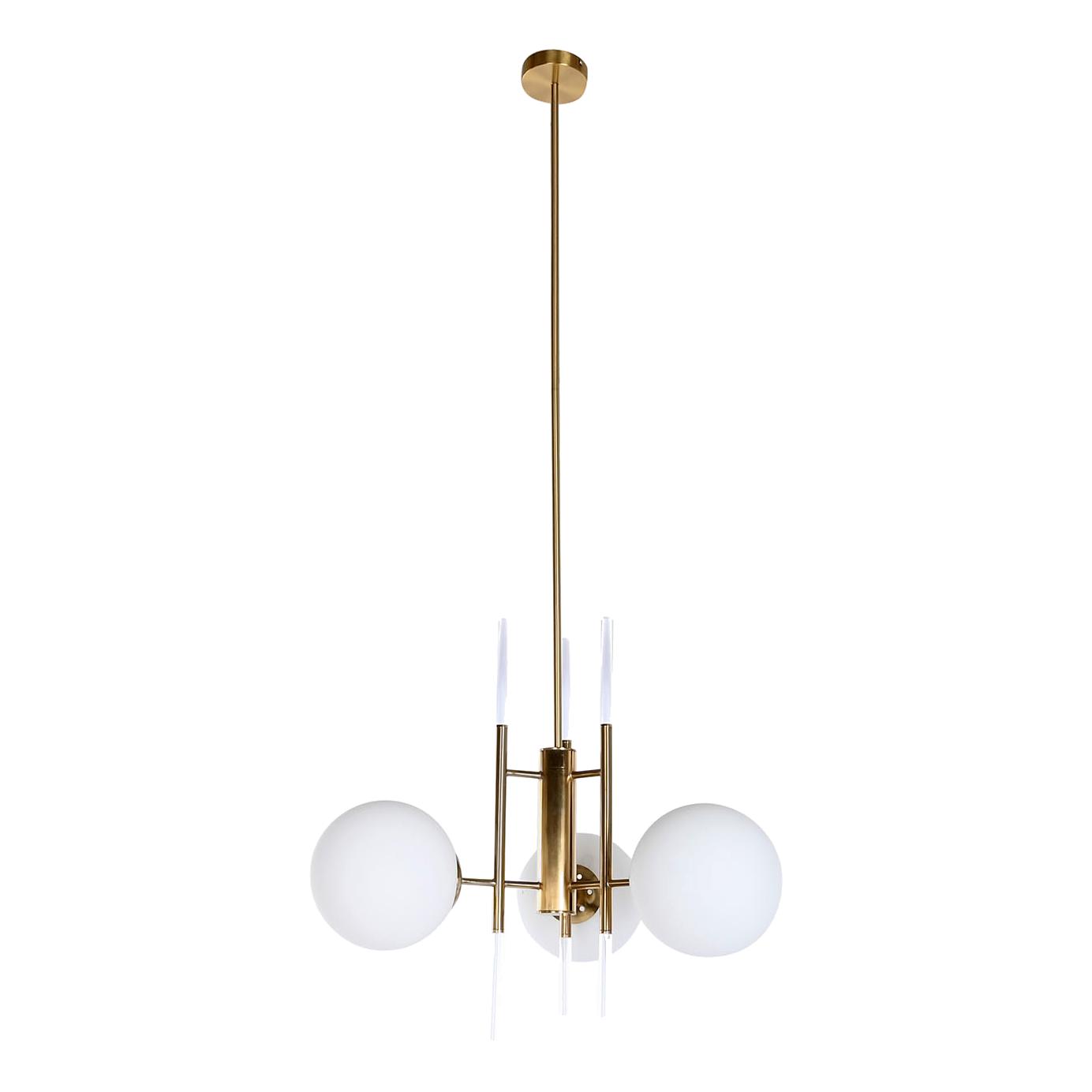 White 3 Ball Ceiling Chandelier