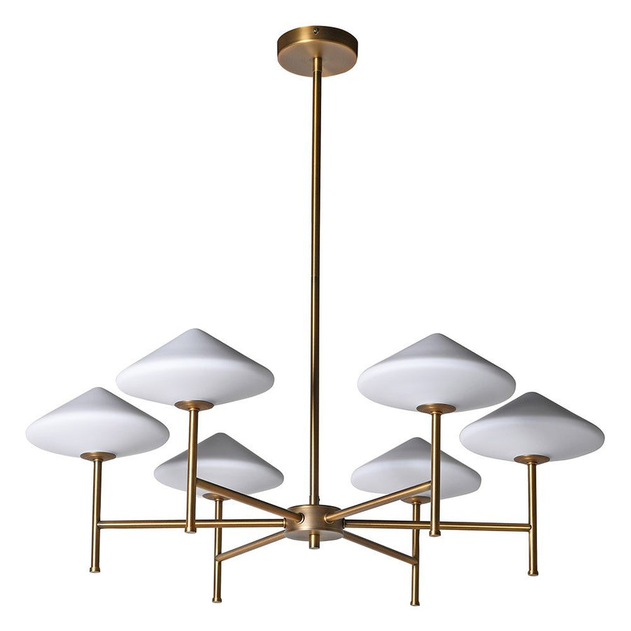 White 6 Shade Ceiling Light