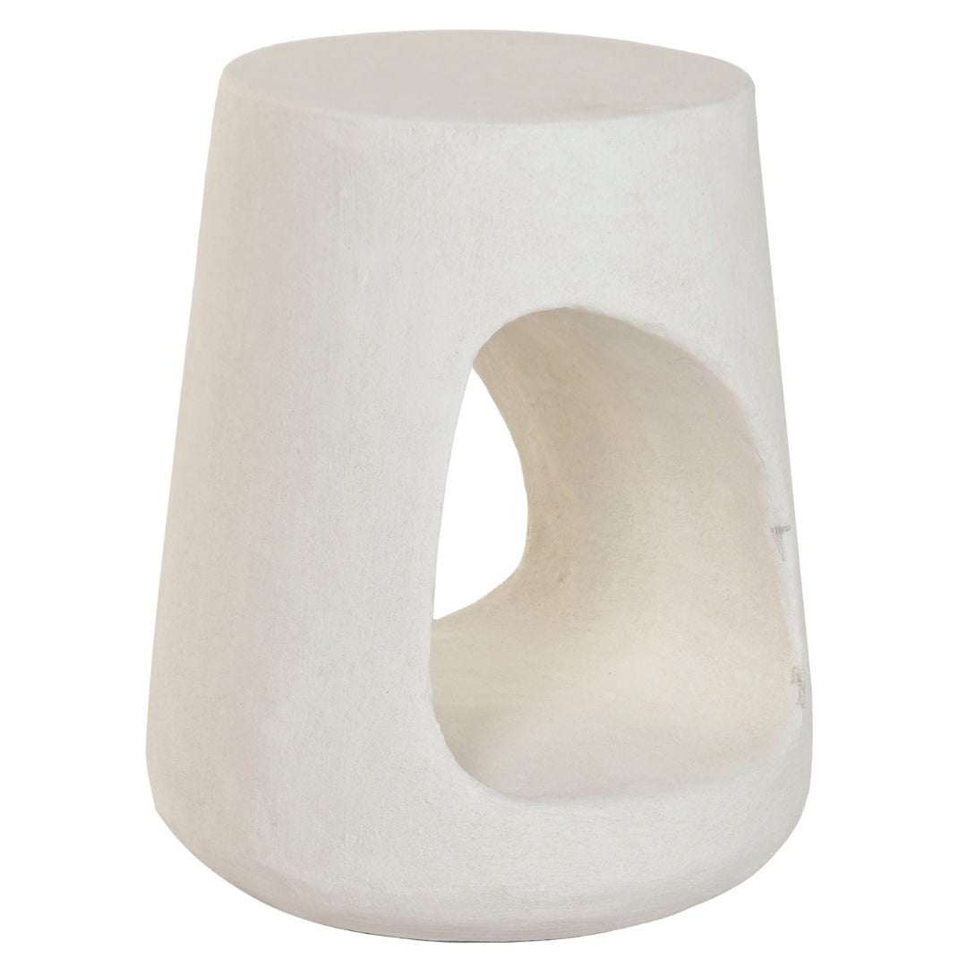 White Abstract Side Table - Modern Minimalist Design - LUXONAS