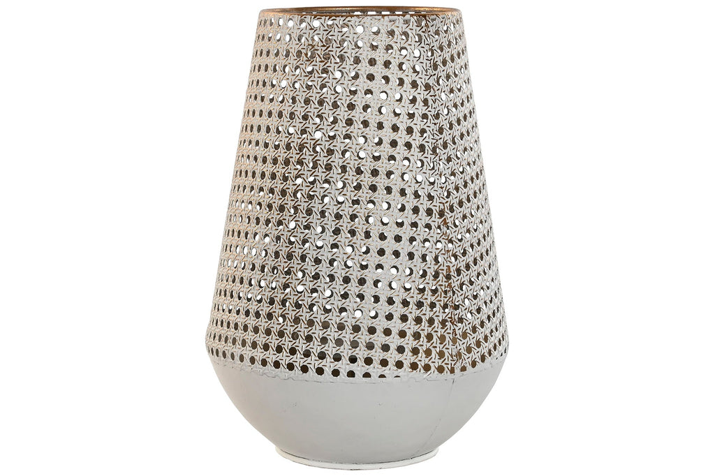 White Aged Metal Candle Holder - LUXONAS