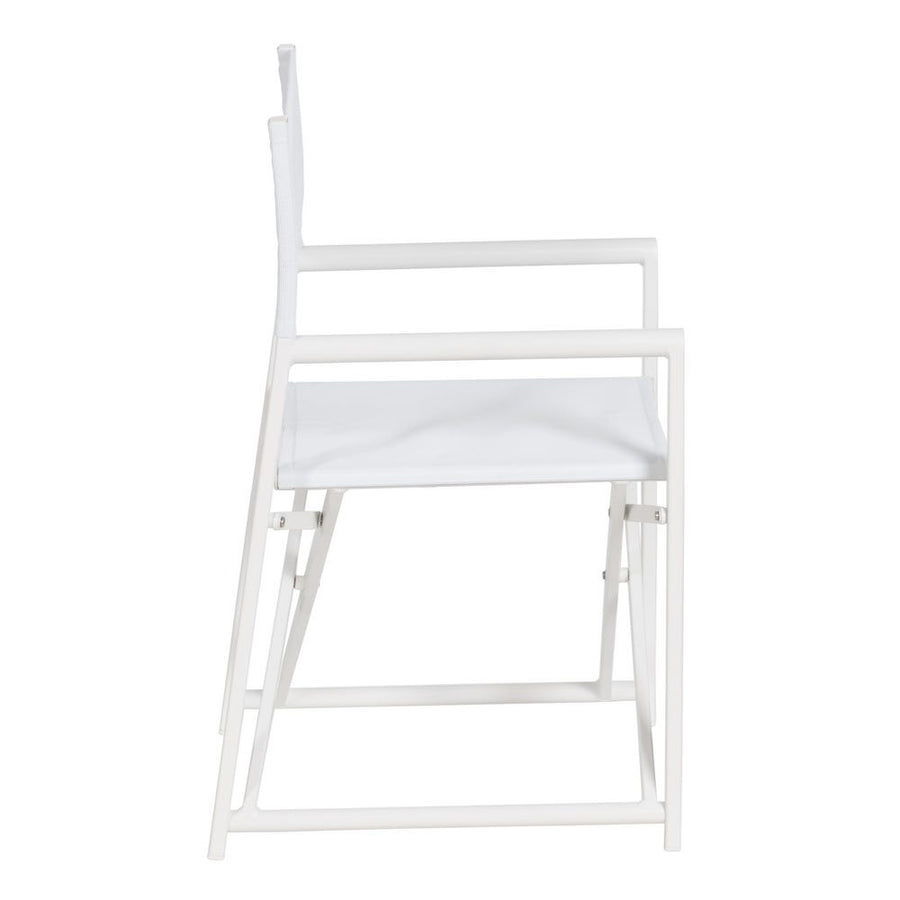 White Aluminum Director's Chair with Textilene Fabric, 56 x 53 x 84 cm