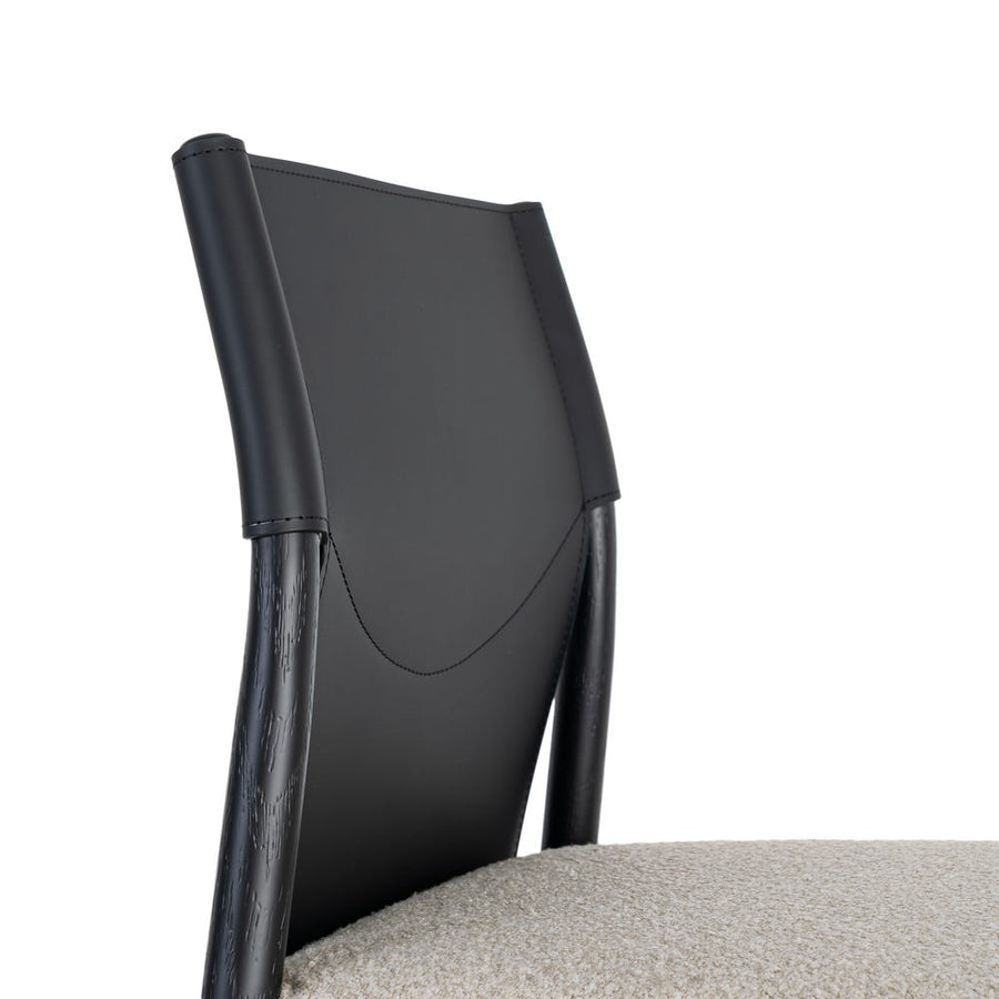 White and Black Woven Dining Chair
