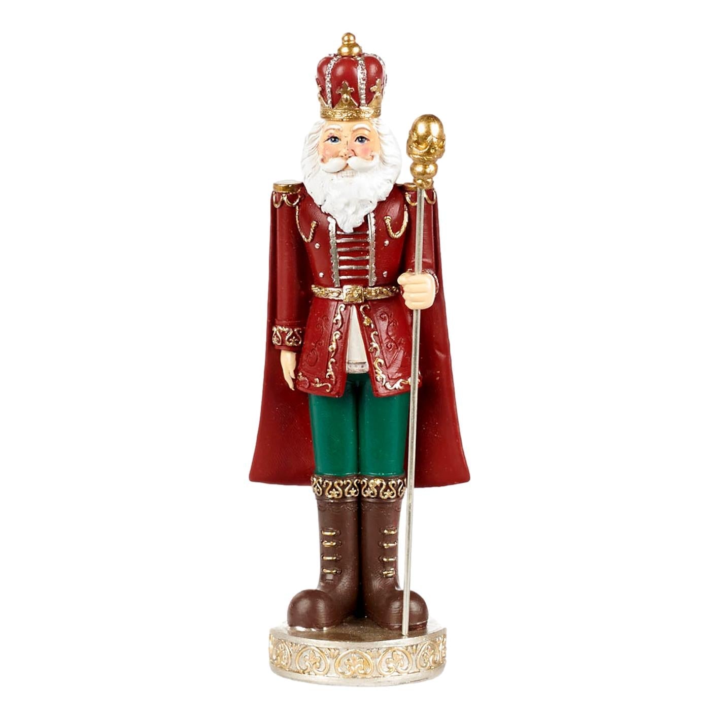 White Beard Nutcracker on Base - Classic Wooden Decoration - LUXONAS