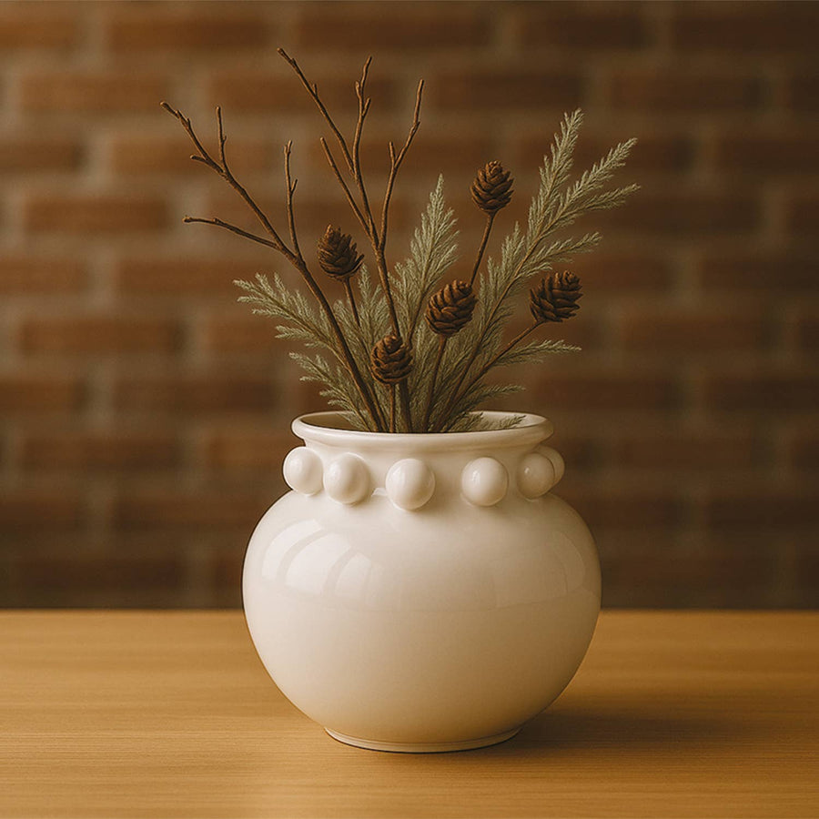 White Bouly Ceramic Vase