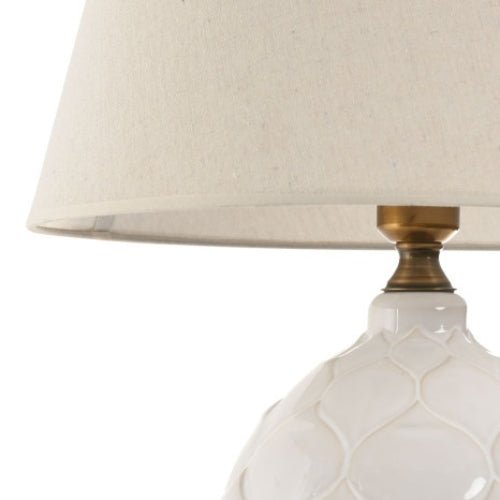 White Ceramic Design Table Lamp - LUXONAS