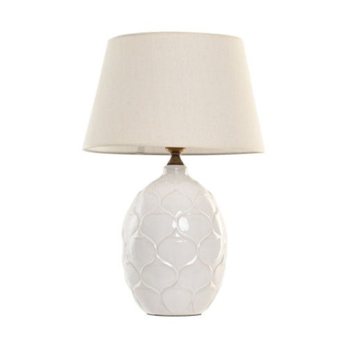 White Ceramic Design Table Lamp - LUXONAS