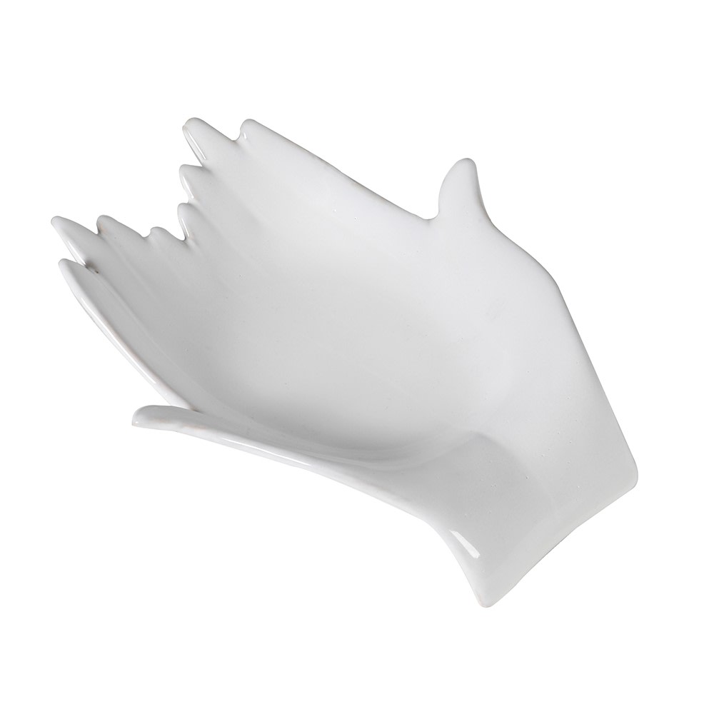 Elegant White Ceramic Hand Bowl - Decorative & Functional