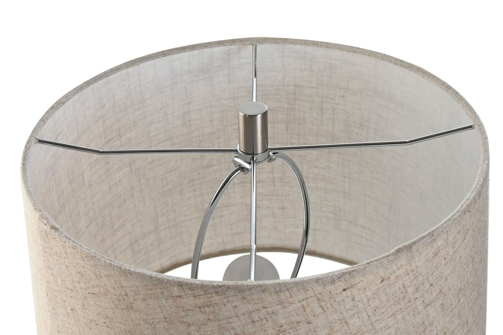 White Ceramic Wave Base Table Lamp - LUXONAS